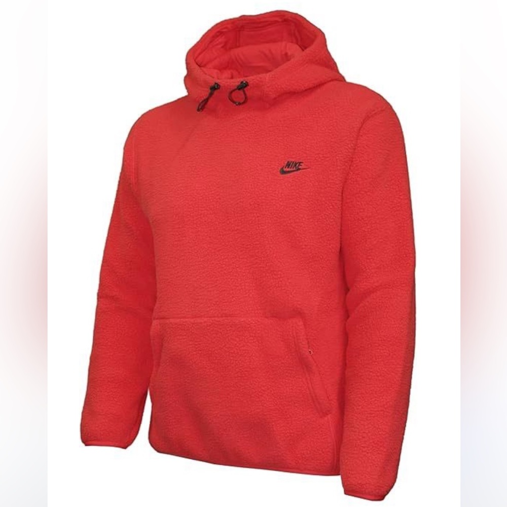NWT Nike Sportswear Sport Essentials+ High-Pile Fleece Pullover Hoodie Large Red